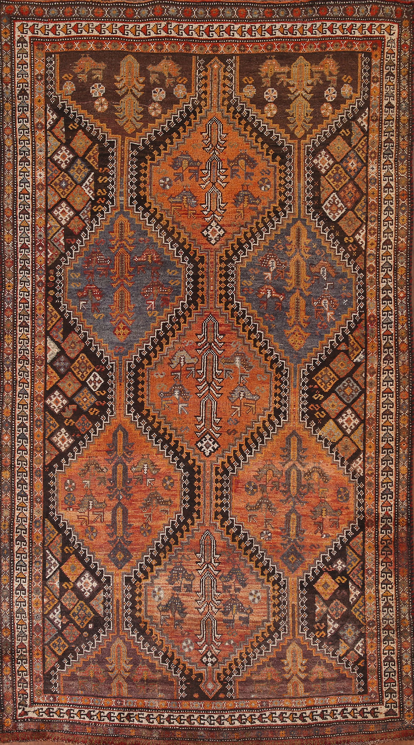 Antique Shiraz Persian Area Rug 5x9