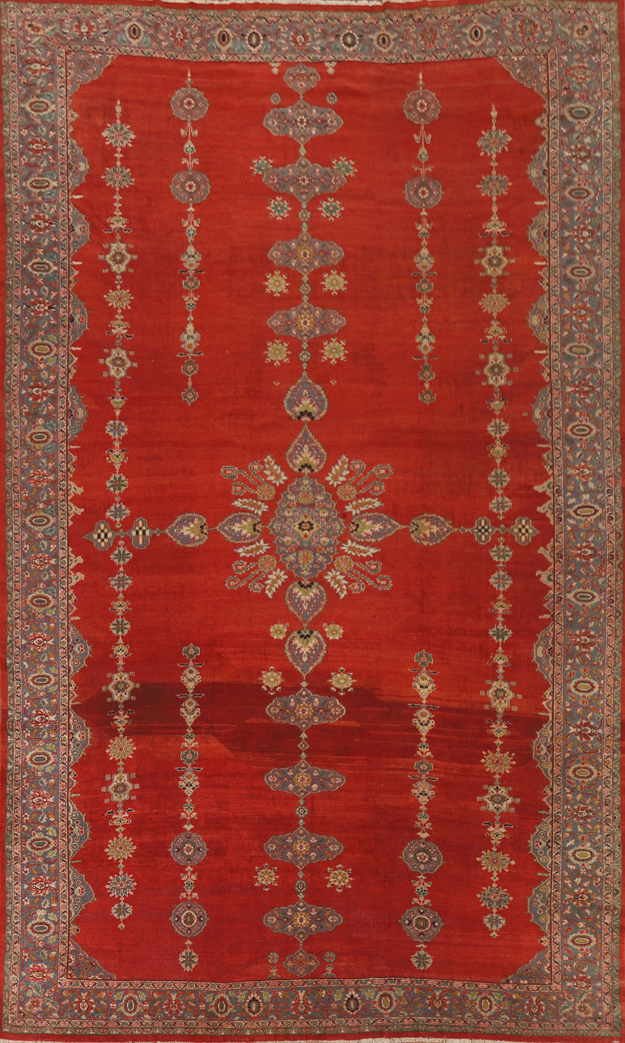 Antique Vegetable Dye Sarouk Farahan Persian Rug 10x14