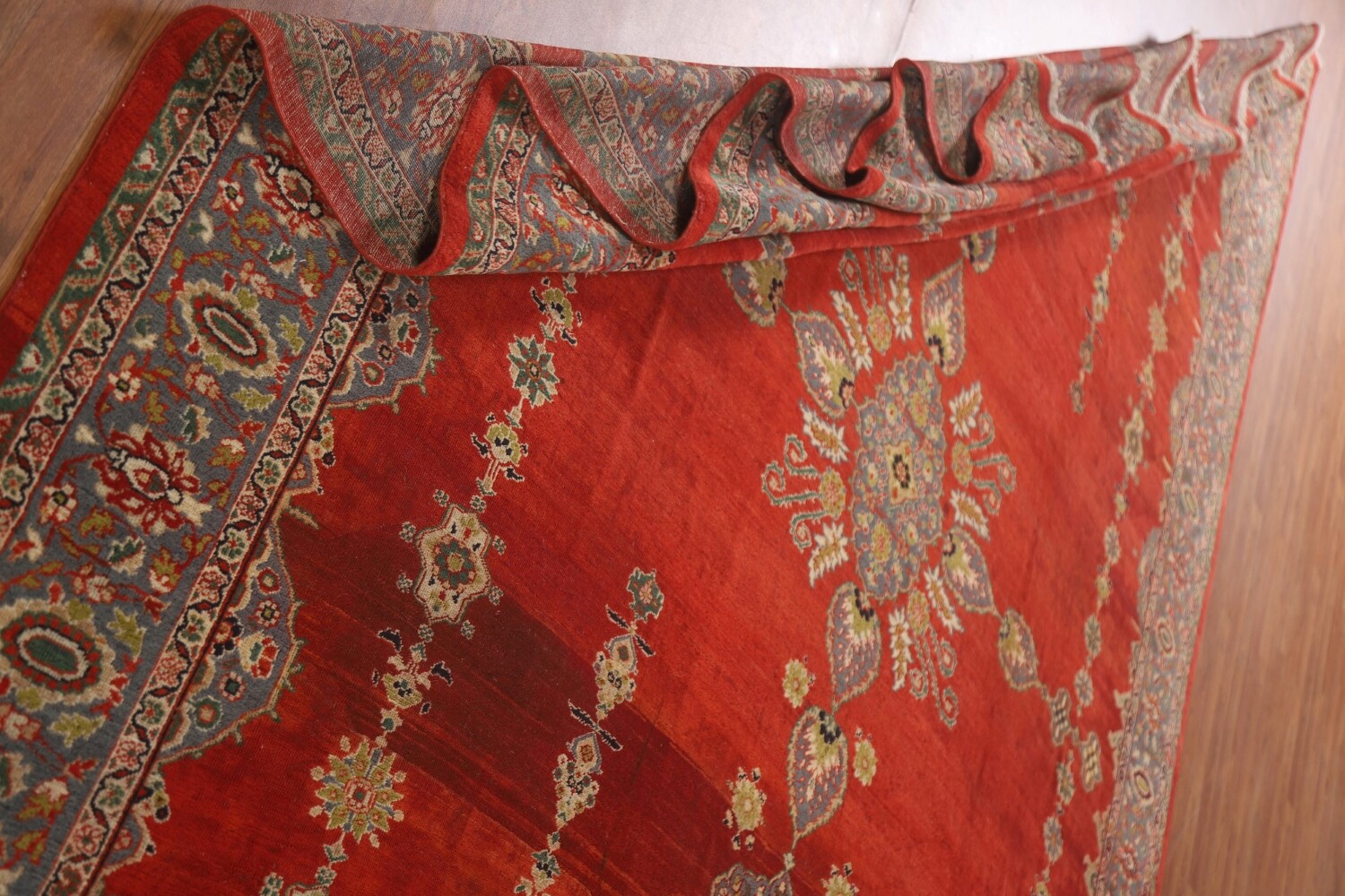 Antique Vegetable Dye Sarouk Farahan Persian Rug 10x14