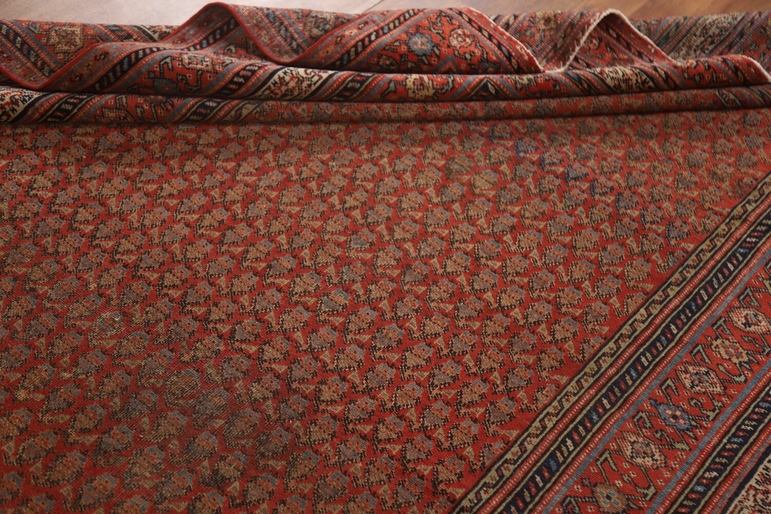 Pre-1900 Antique Vegetable Dye Malayer Persian Rug 6x16