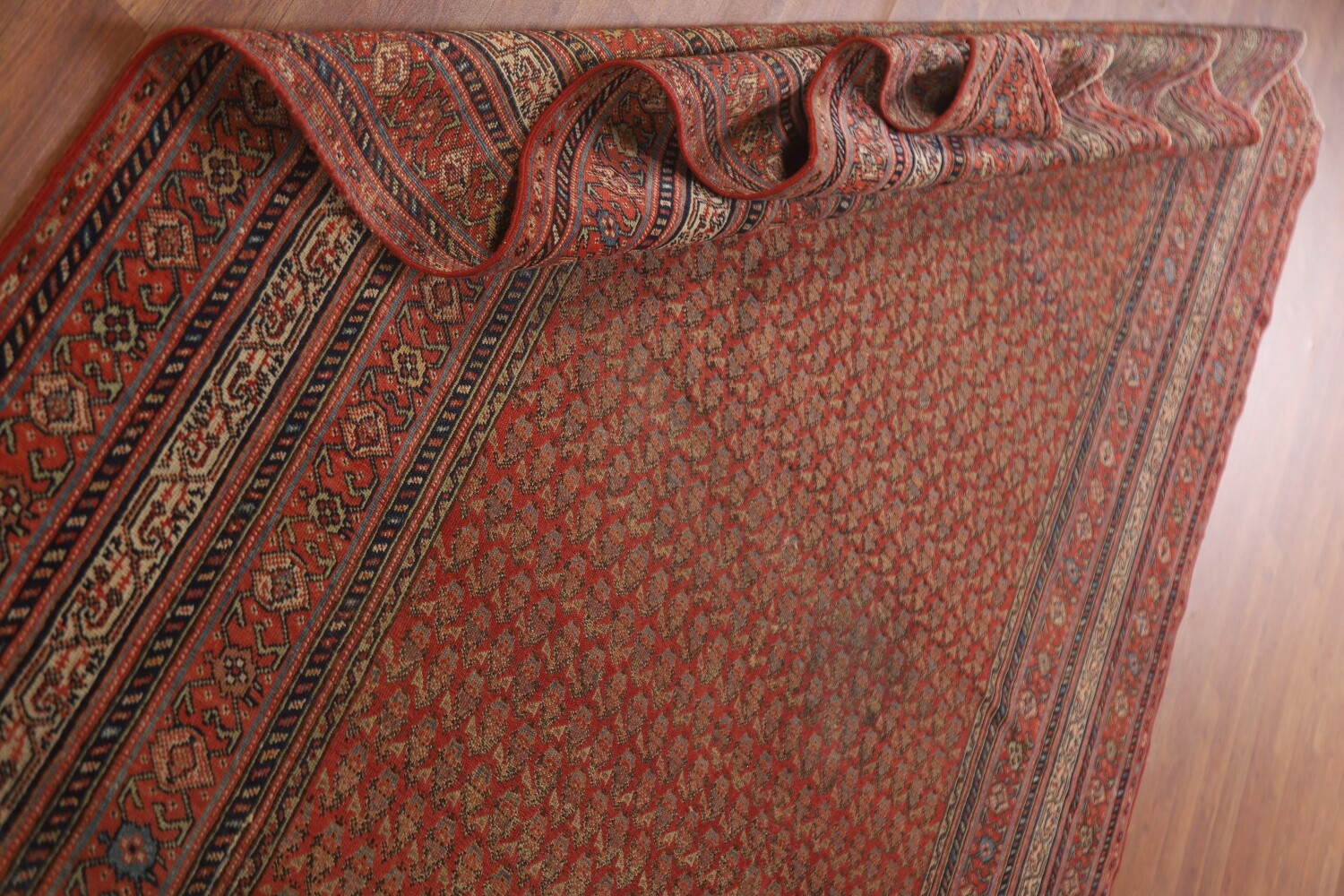 Pre-1900 Antique Vegetable Dye Malayer Persian Rug 6x16