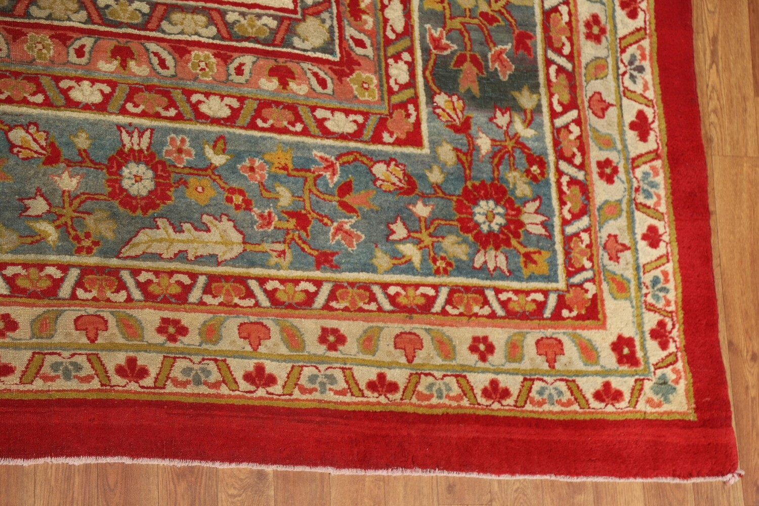 Pre-1900 Antique Agra Vegetable Dye Square Rug 13x13
