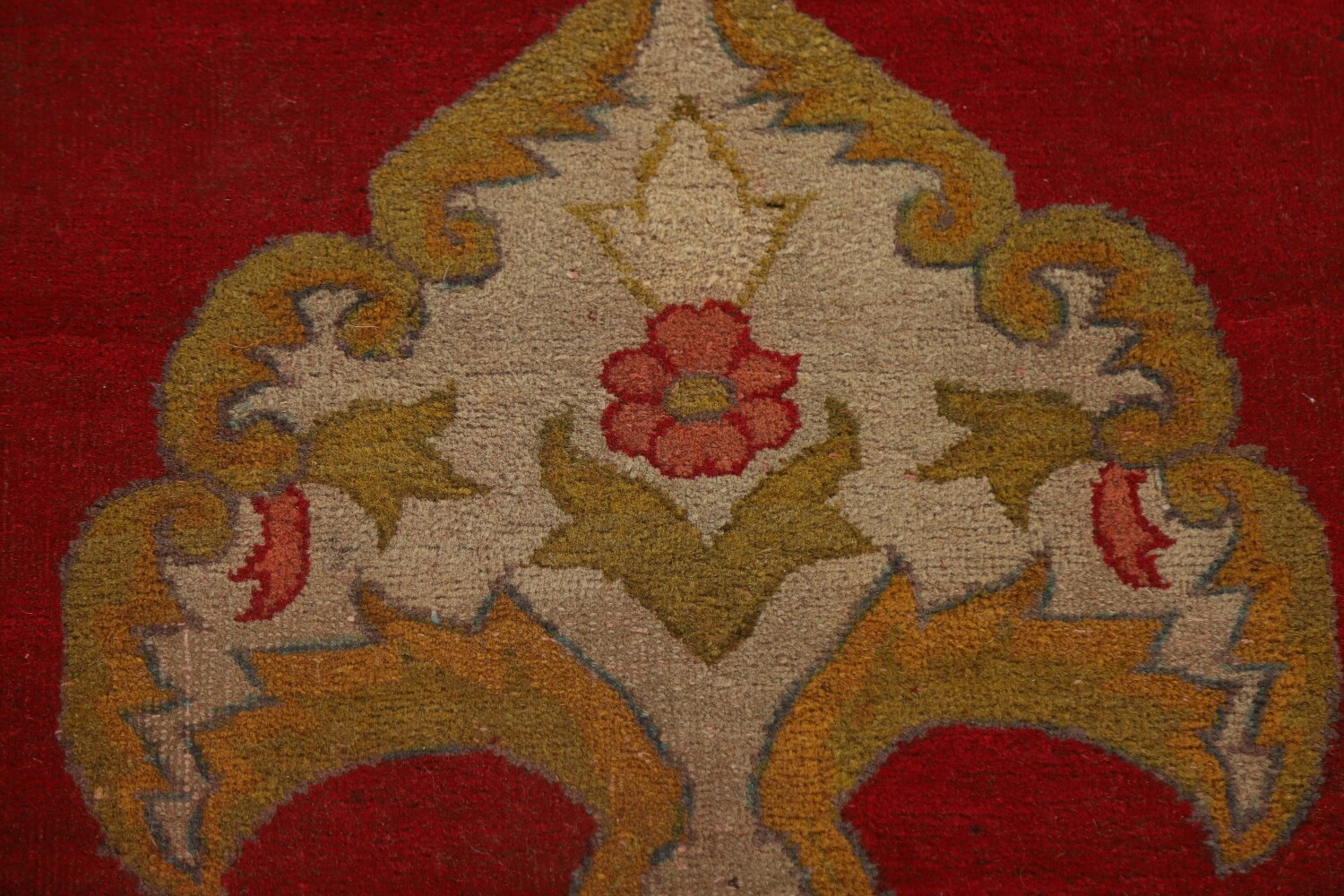 Pre-1900 Antique Agra Vegetable Dye Square Rug 13x13