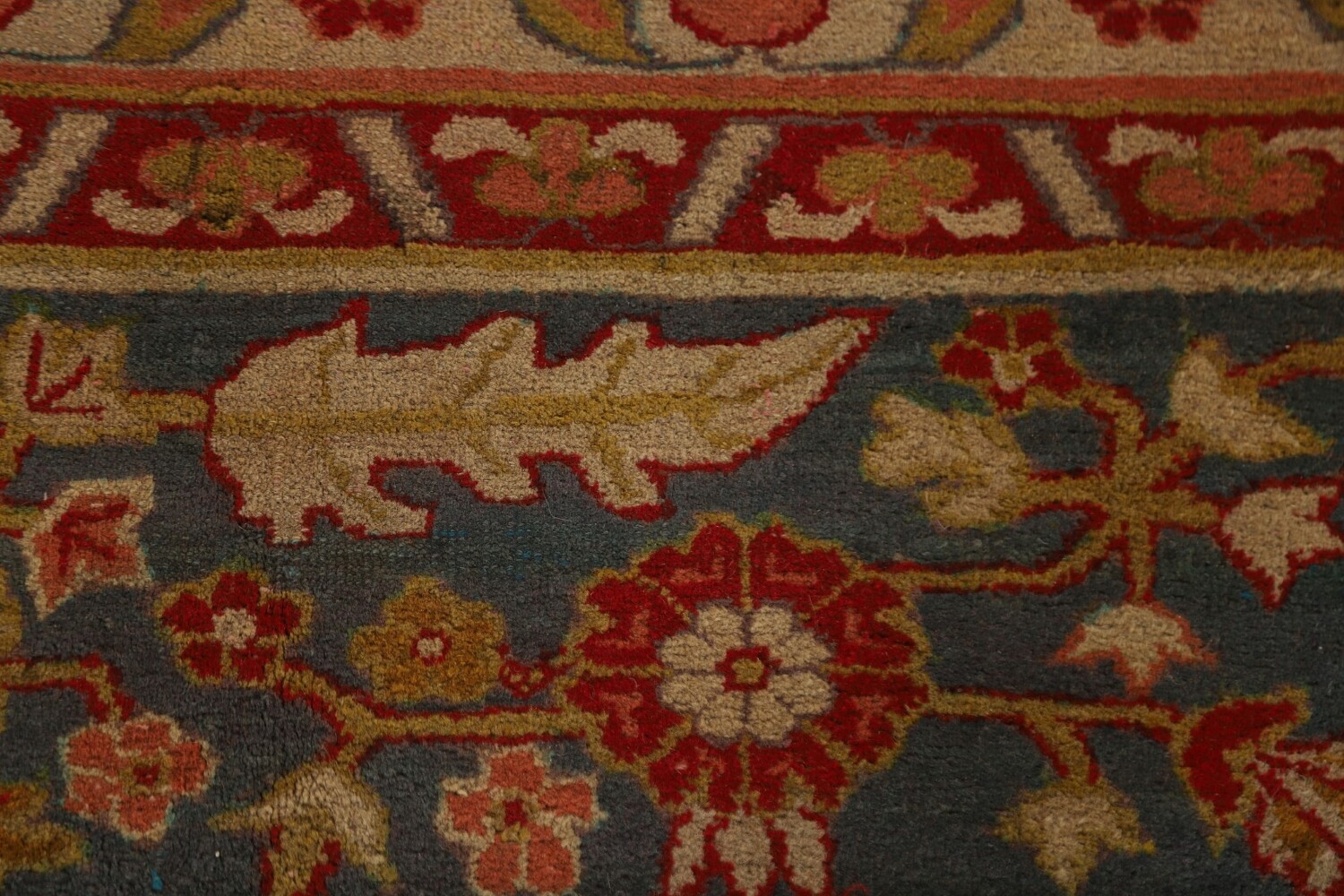 Pre-1900 Antique Agra Vegetable Dye Square Rug 13x13