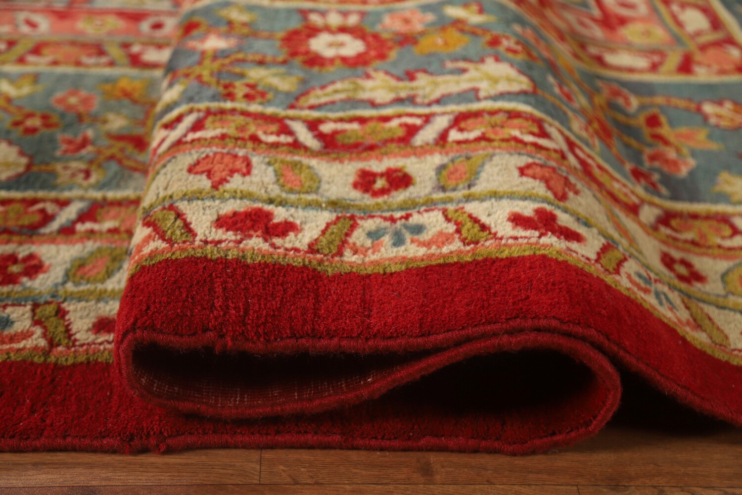 Pre-1900 Antique Agra Vegetable Dye Square Rug 13x13