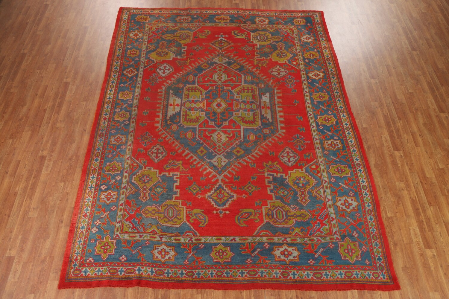 Pre-1900 Antique Oushak Turkish Area Rug 9x12