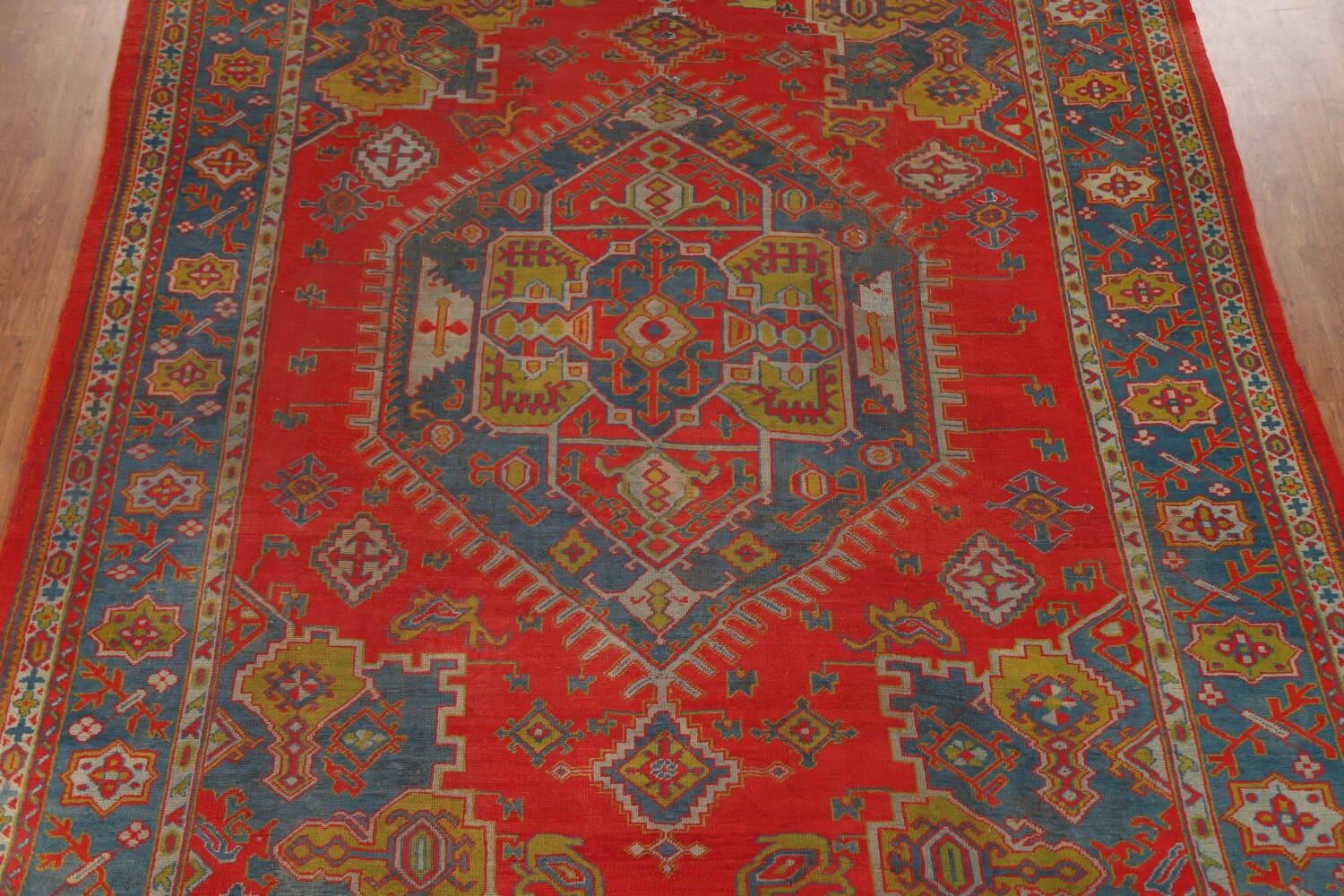 Pre-1900 Antique Oushak Turkish Area Rug 9x12