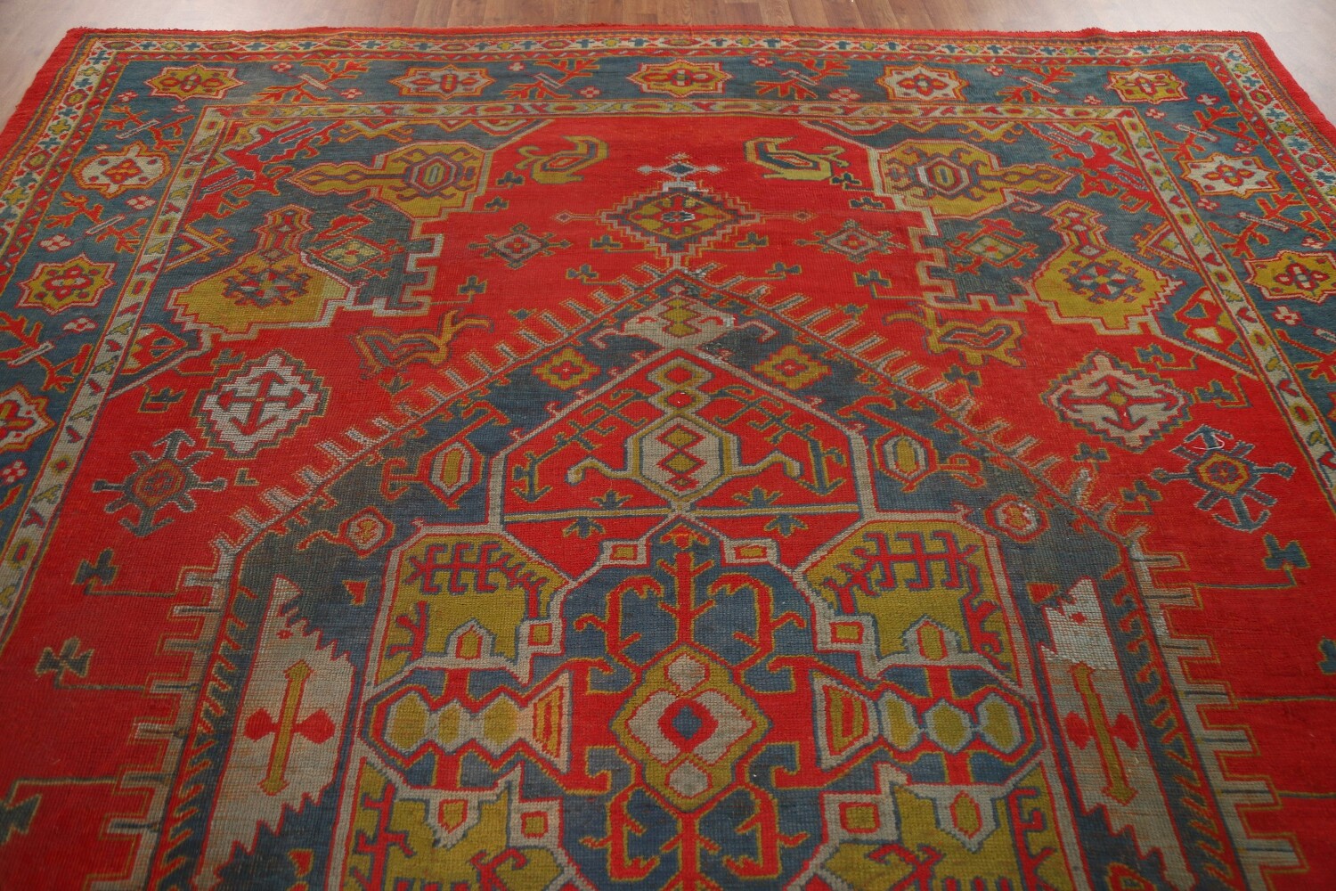 Pre-1900 Antique Oushak Turkish Area Rug 9x12