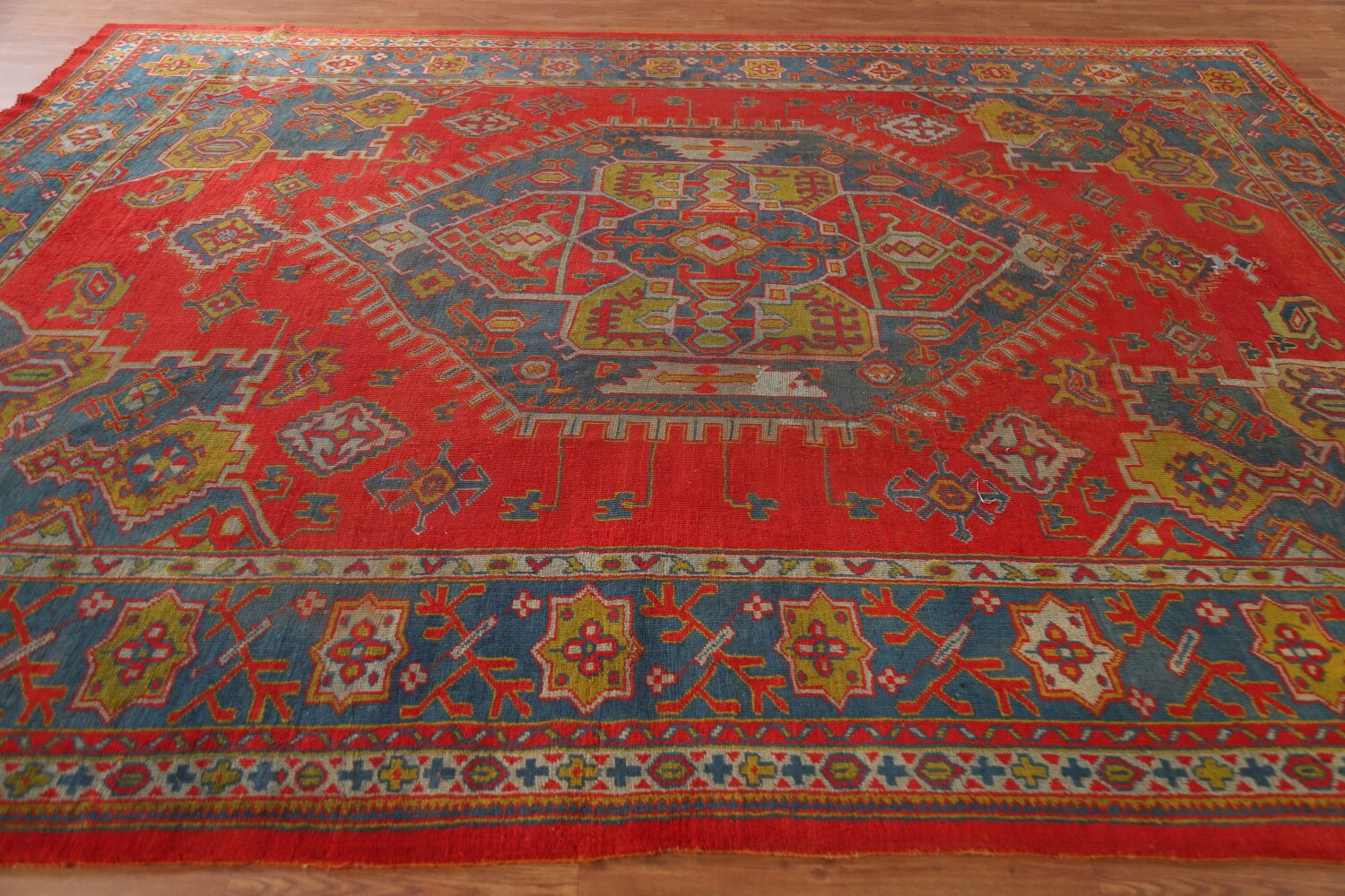 Pre-1900 Antique Oushak Turkish Area Rug 9x12