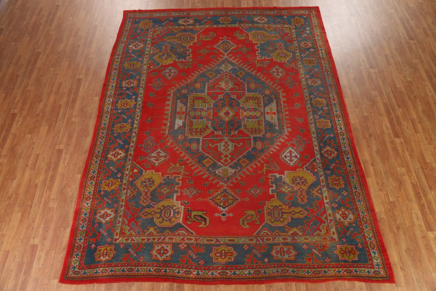 Pre-1900 Antique Oushak Turkish Area Rug 9x12