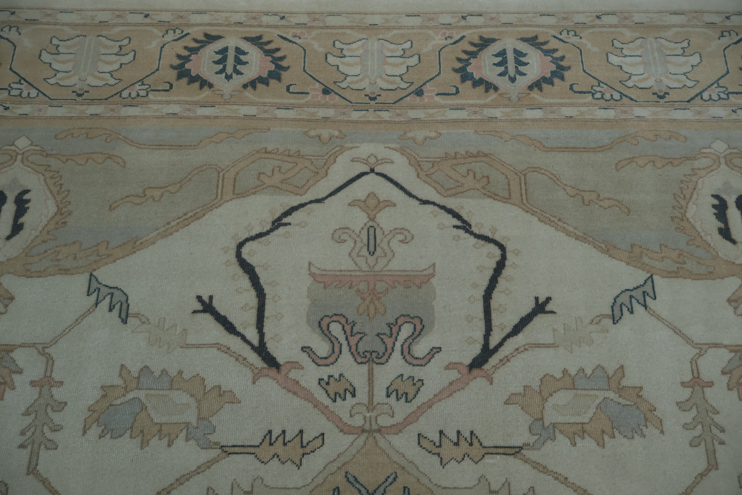Vegetable Dye Geometric Vintage Heriz Persian Area Rug 9x12
