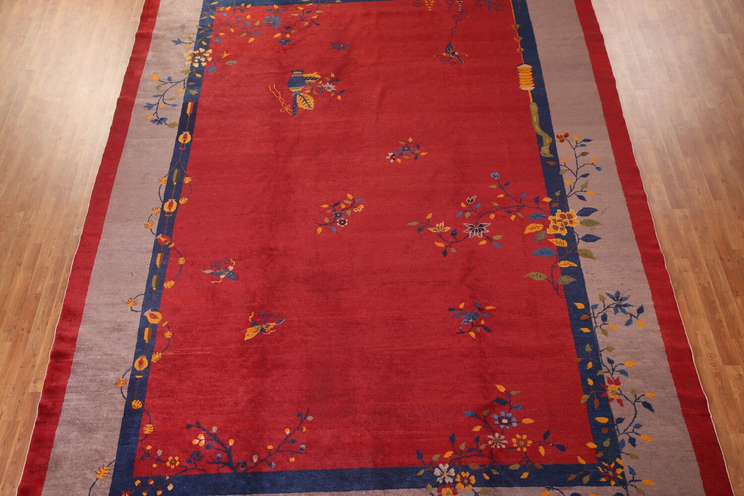 Vegetable Dye Antique Art Deco Large Oriental Rug 11x15