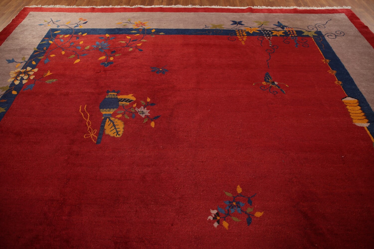 Vegetable Dye Antique Art Deco Large Oriental Rug 11x15
