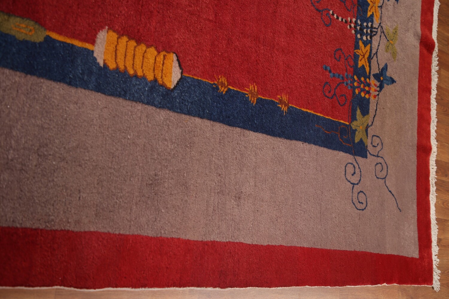 Vegetable Dye Antique Art Deco Large Oriental Rug 11x15