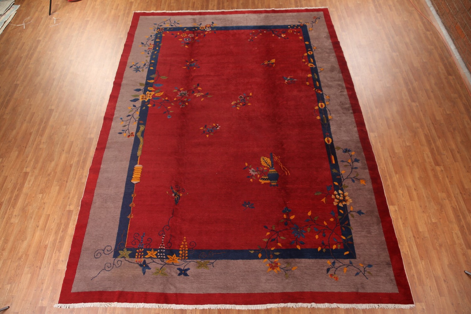 Vegetable Dye Antique Art Deco Large Oriental Rug 11x15