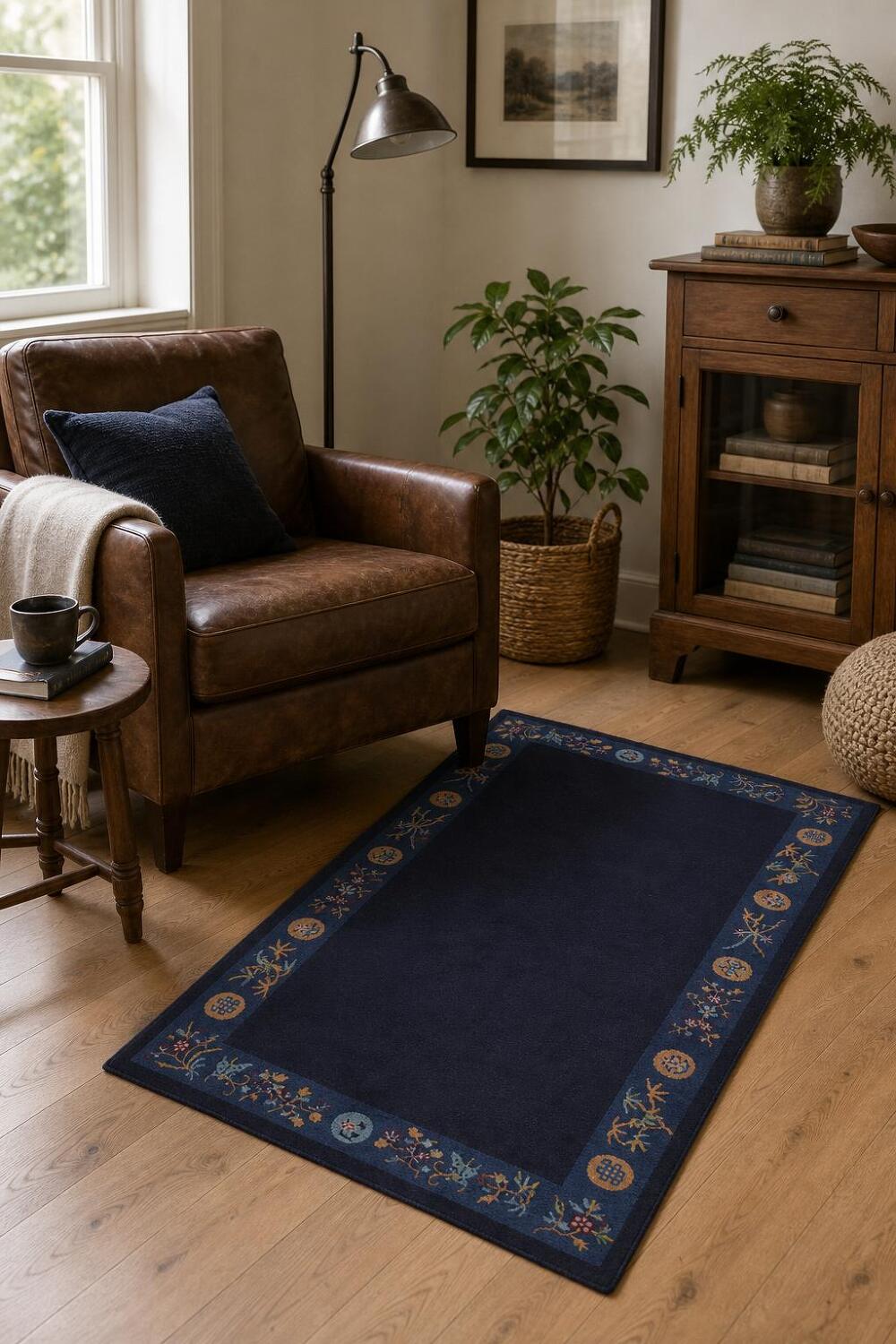 Set of 2 Vegetable Dye Art Deco Wool Area Rugs 3x6