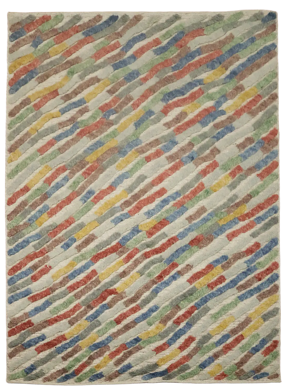 Colorful Abstract Pattern Carved Rug for Modern Living Spaces 6x8 ft