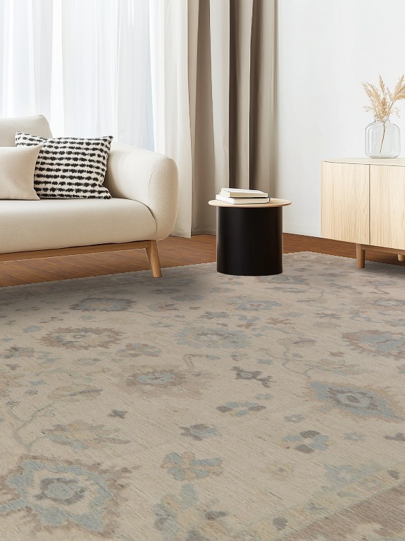 Vegetable Dye Oushak Large Area Rug 10x14