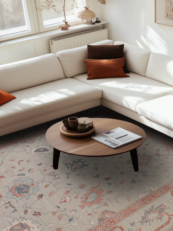Oushak Vegetable Dye Area Rug 9x12