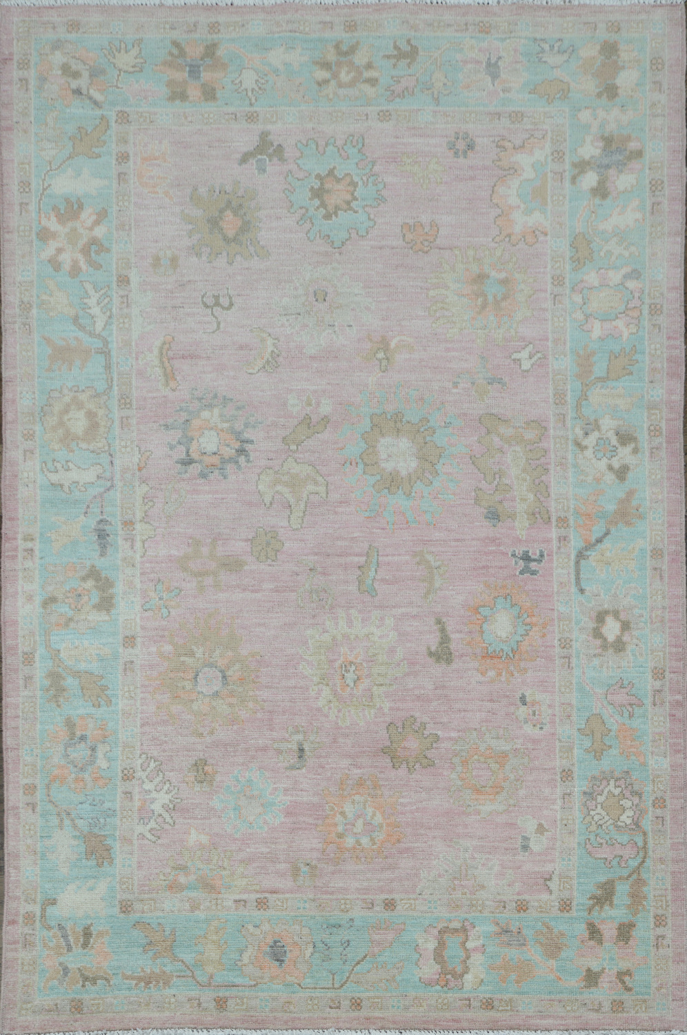 Wool Oushak Vegetable Dye Area Rug 5x8