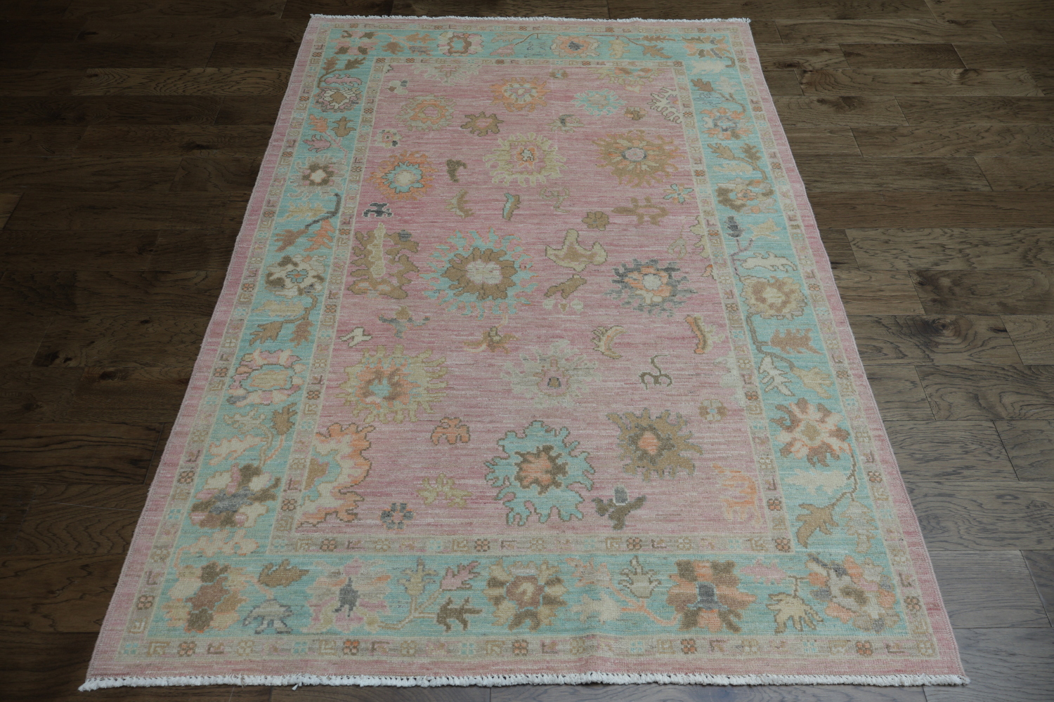 Wool Oushak Vegetable Dye Area Rug 5x8
