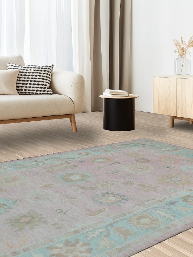 Wool Oushak Vegetable Dye Area Rug 5x8