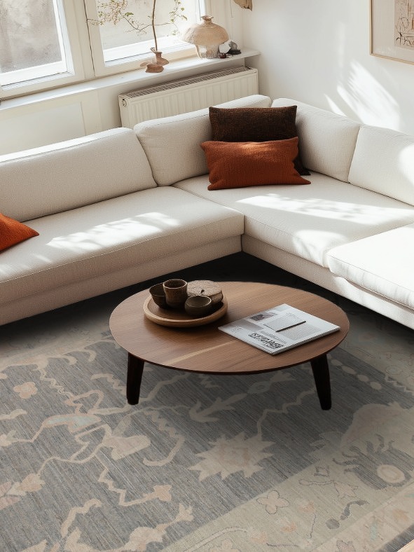 Gray Oushak Vegetable Dye Area Rug 8x10