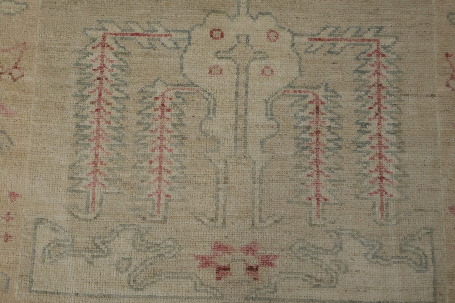 Vegetable Dye Oushak Turkish Runner Wool Rug 12' 0'' X 3' 5''