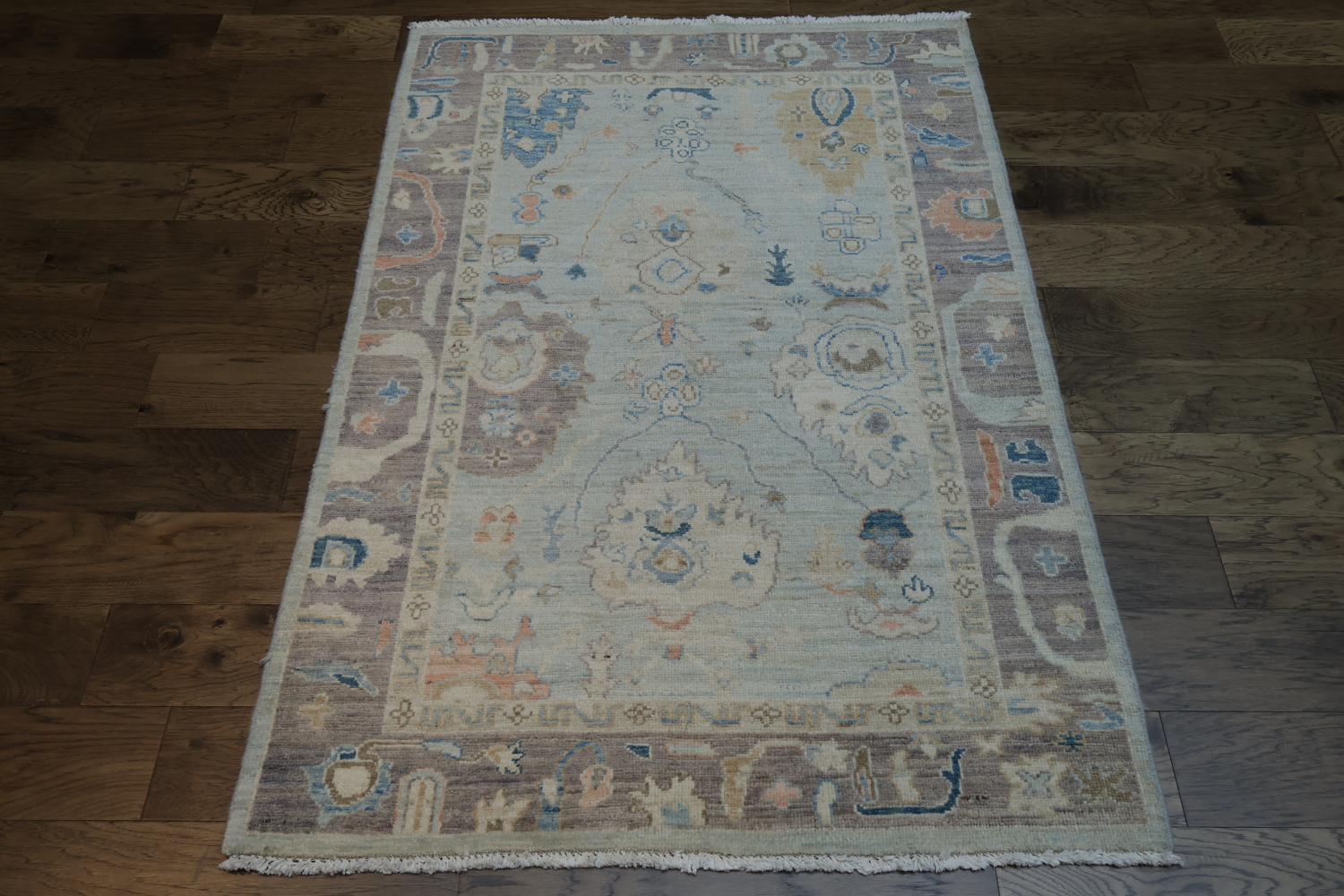 Vegetable Dye Oushak Turkish Area Rug 4x6