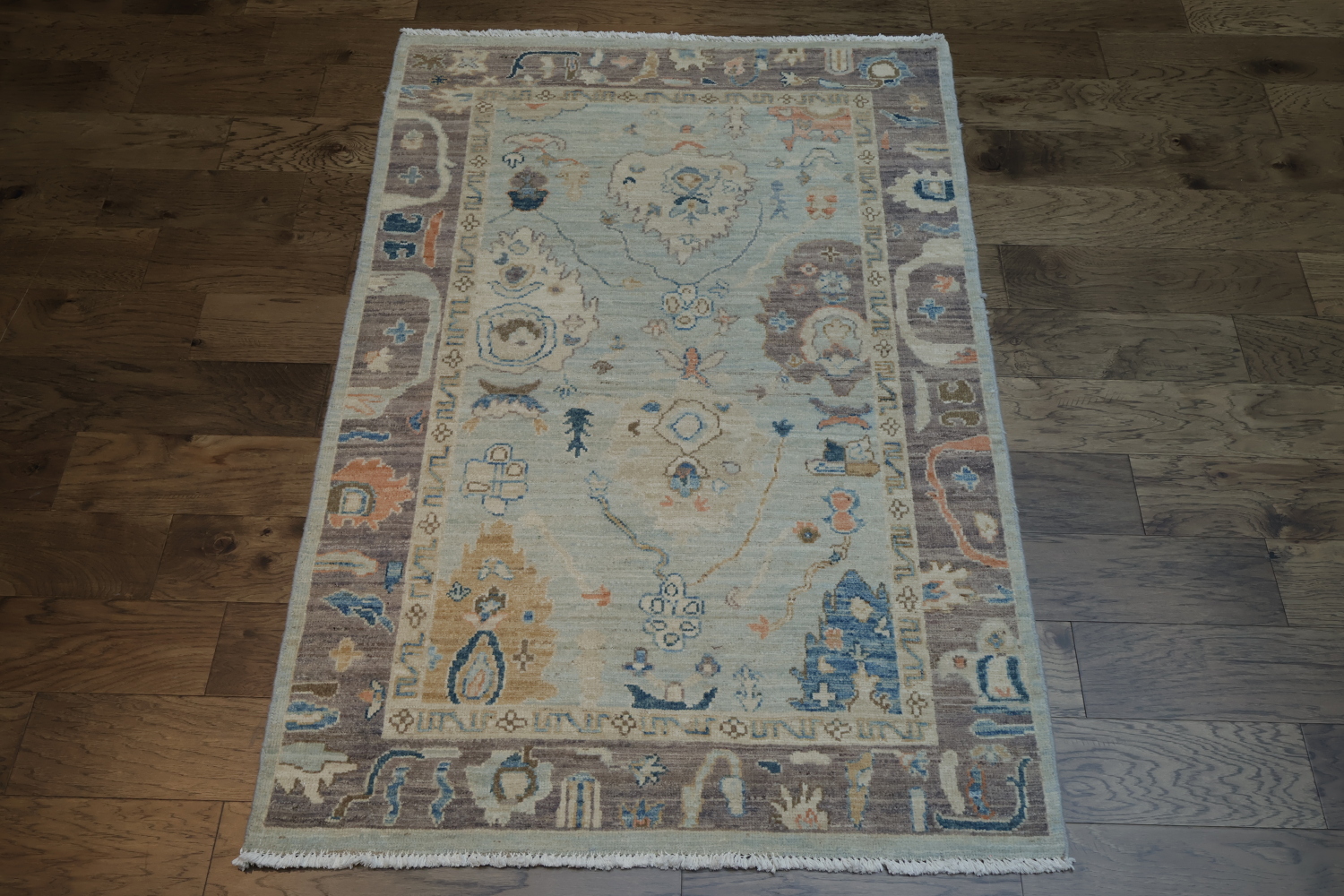 Vegetable Dye Oushak Turkish Area Rug 4x6