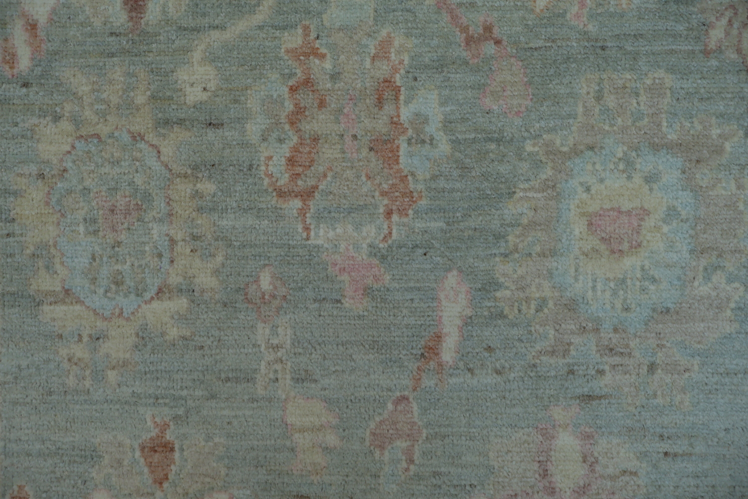 Green Muted Oushak Vegetable Dye Area Rug 4x6