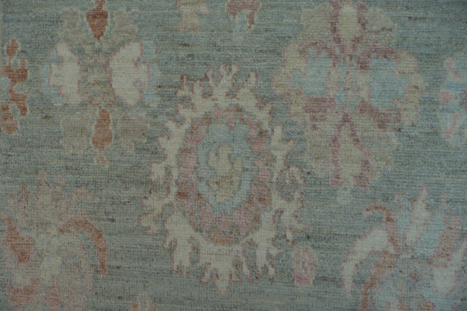 Green Muted Oushak Vegetable Dye Area Rug 4x6