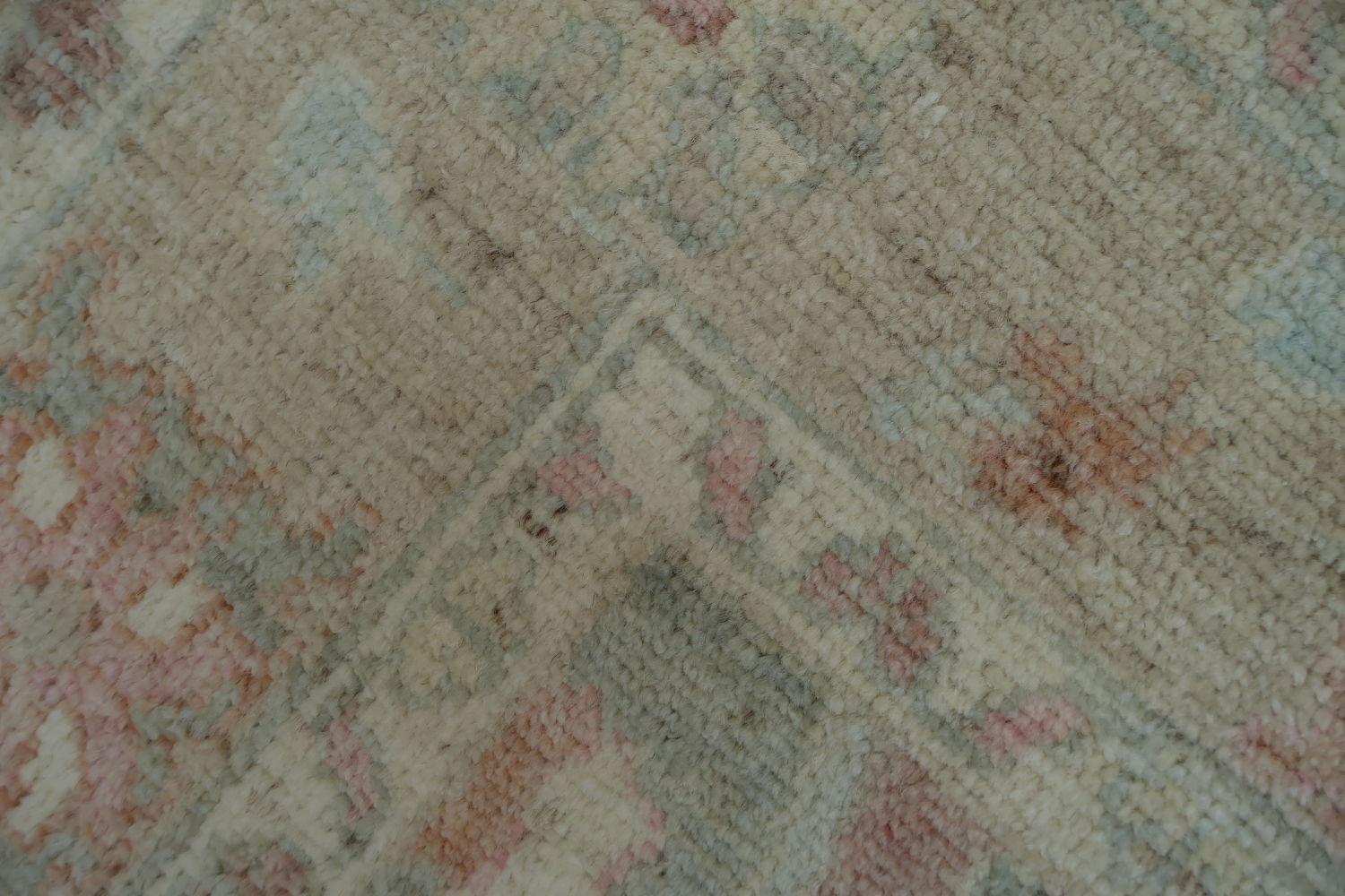 Green Muted Oushak Vegetable Dye Area Rug 4x6