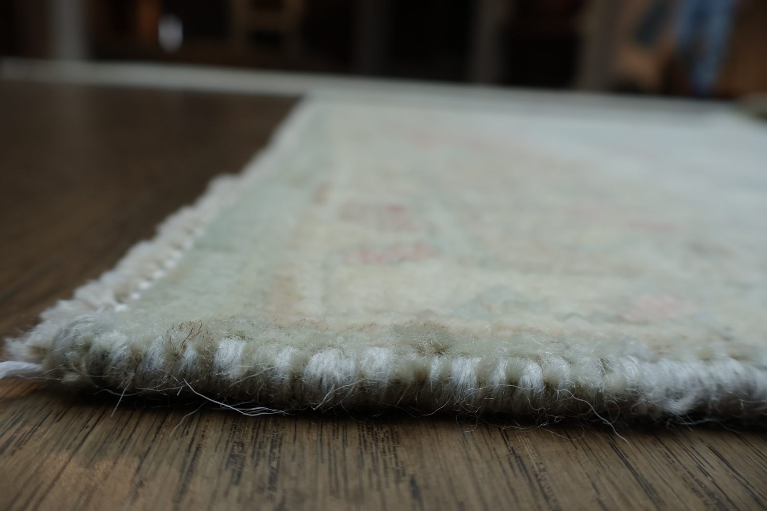 Green Muted Oushak Vegetable Dye Area Rug 4x6