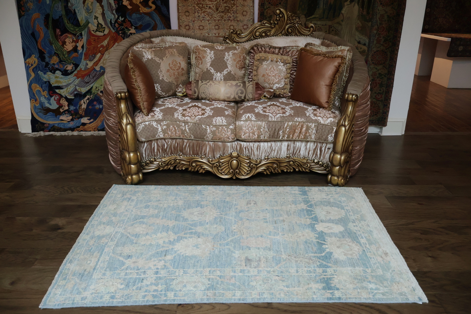 Vegetable Dye Oushak Turkish Area Rug 4x6