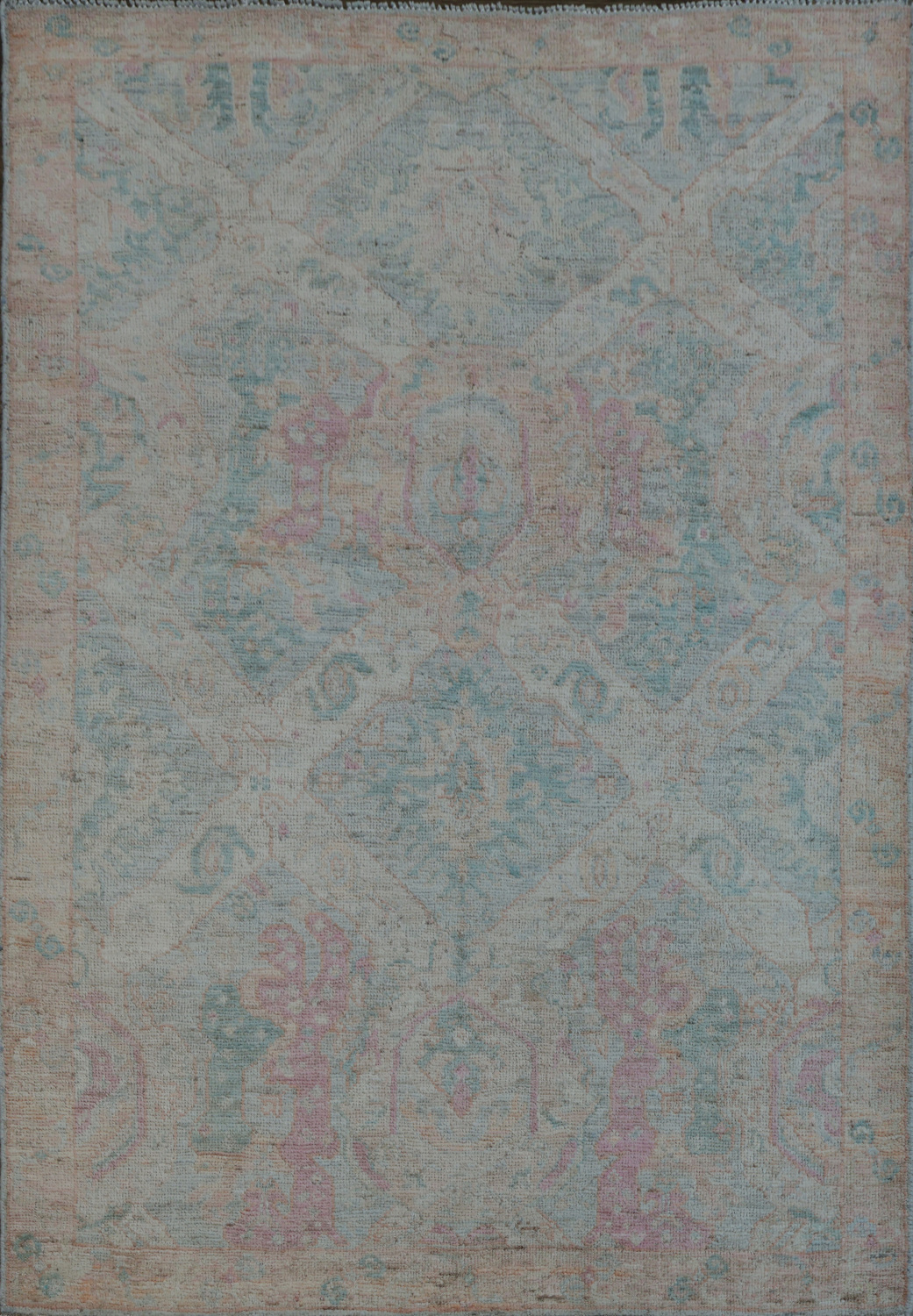Oushak Vegetable Dye Area Rug 4x6