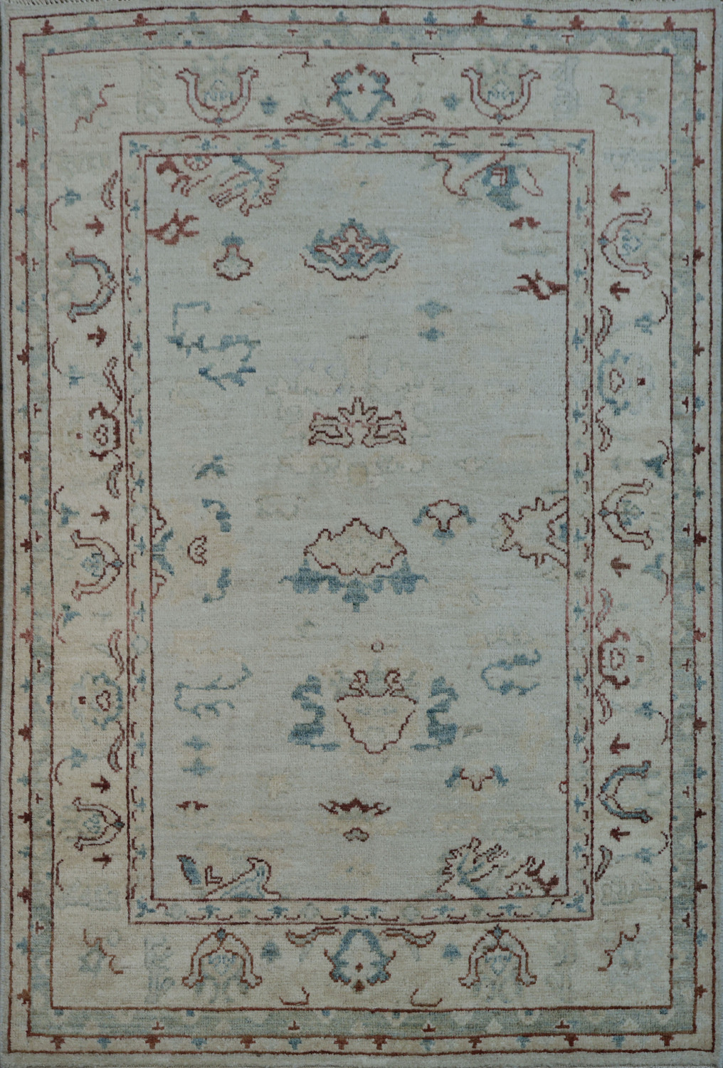 Wool Oushak Vegetable Dye Area Rug 4x6