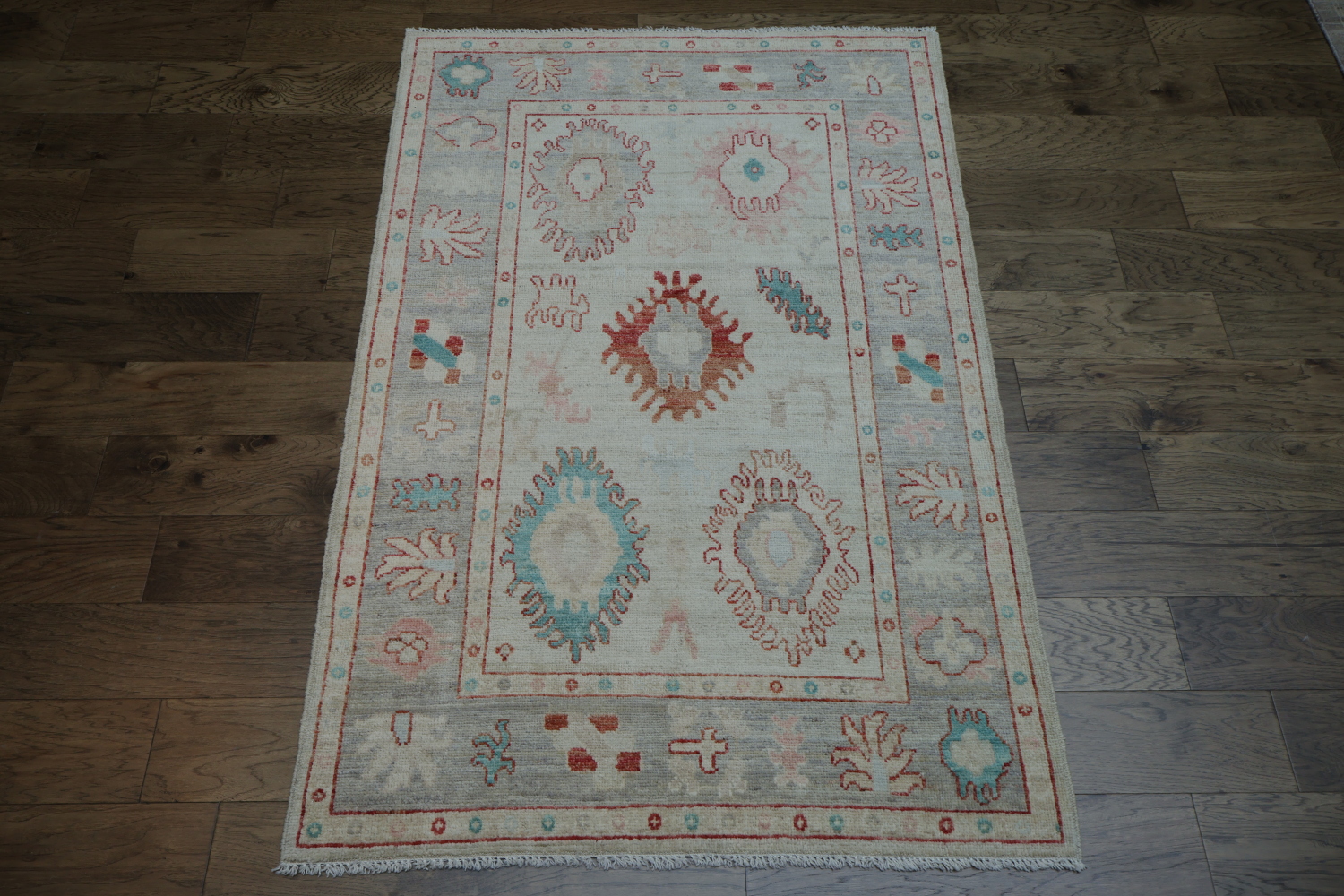 Vegetable Dye Oushak Turkish Area Rug 4x6