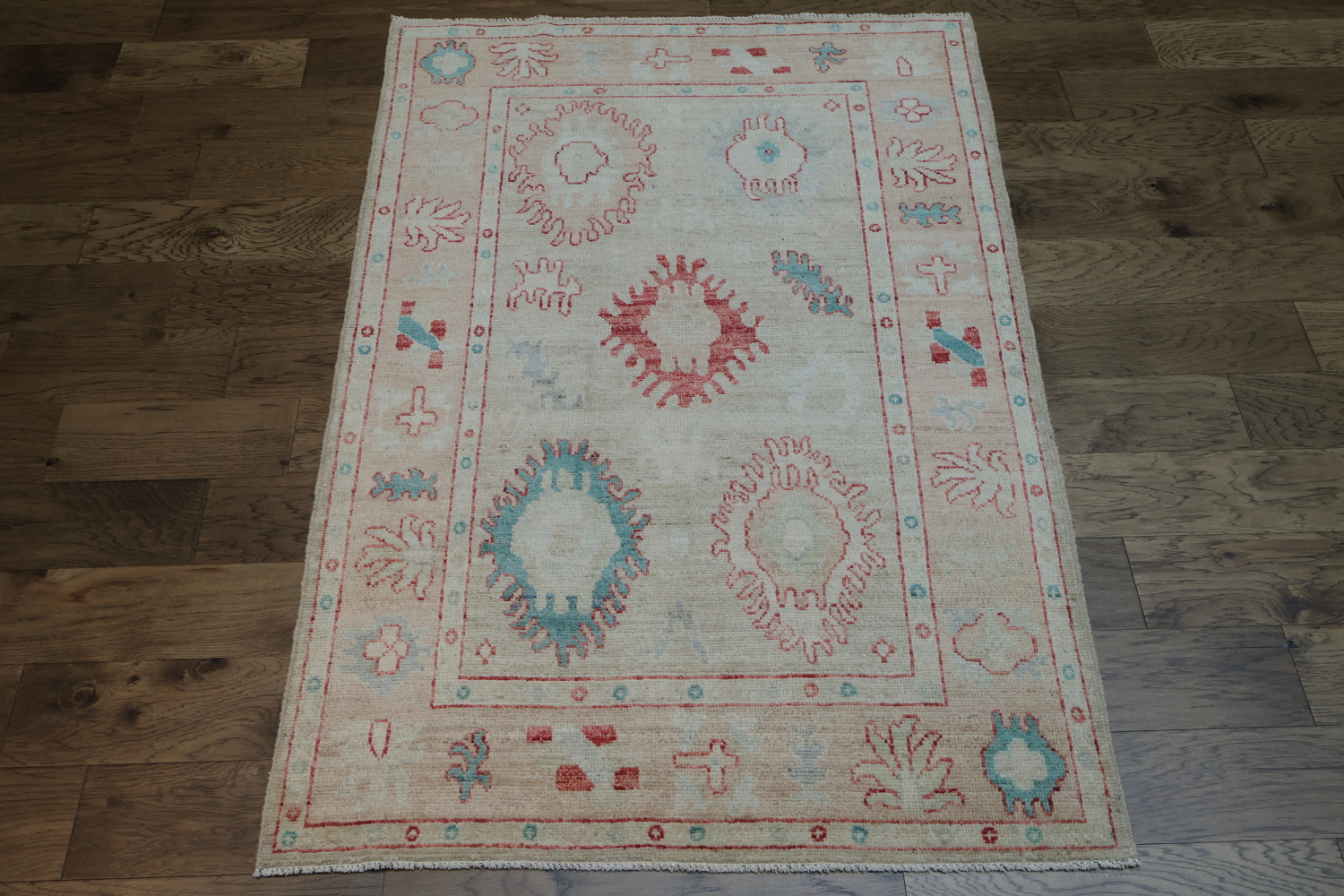 Vegetable Dye Oushak Turkish Area Rug 4x6