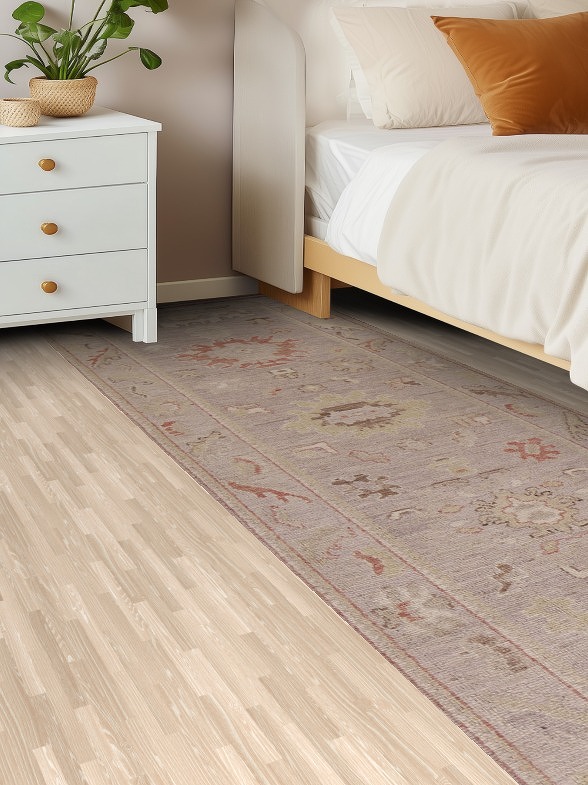 Vegetable Dye Oushak Turkish Runner Rug 3x10