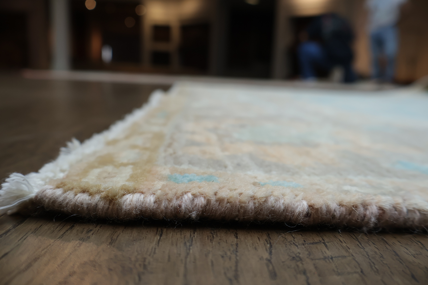 Turquoise Blue Oushak Vegetable Dye Area Rug 4x6