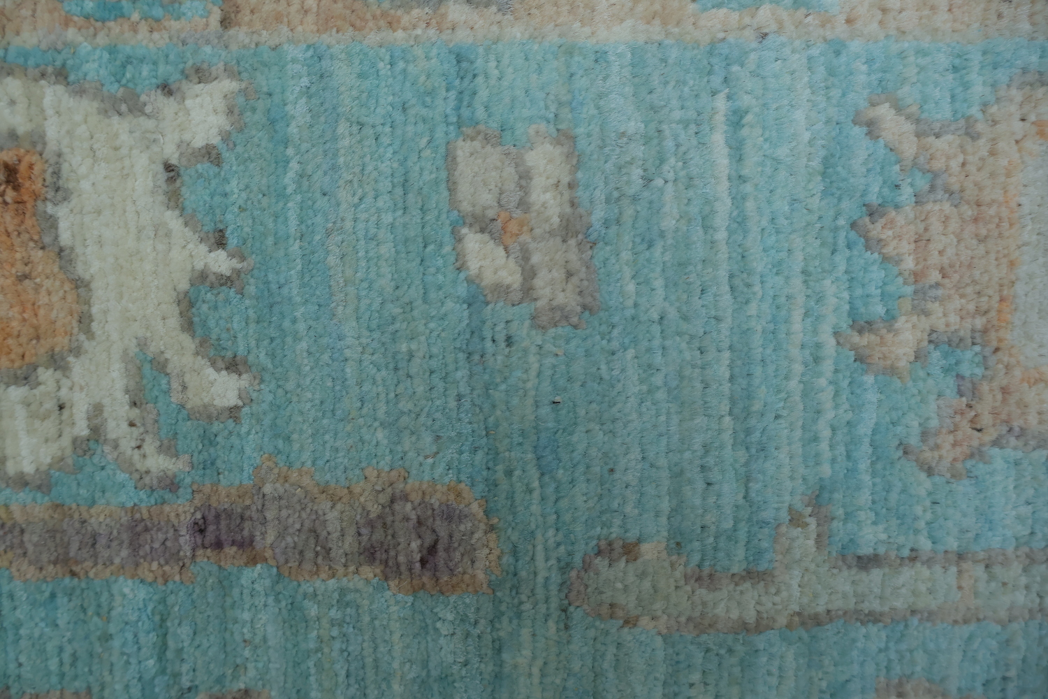 Turquoise Blue Oushak Vegetable Dye Area Rug 4x6
