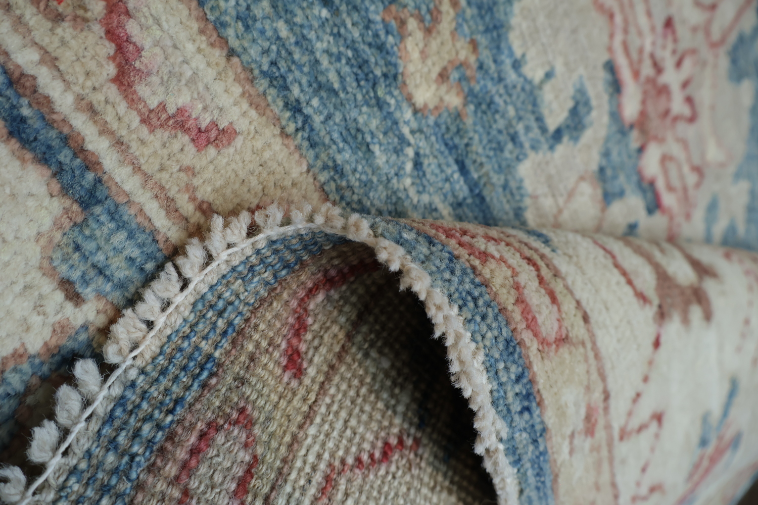 Blue Oushak Vegetable Dye Area Rug 4x6