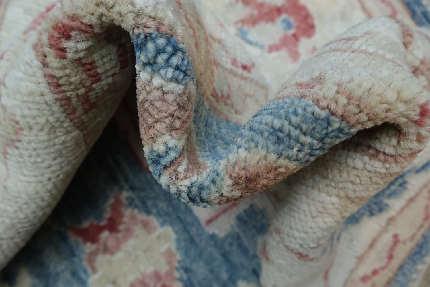 Blue Oushak Vegetable Dye Area Rug 4x6