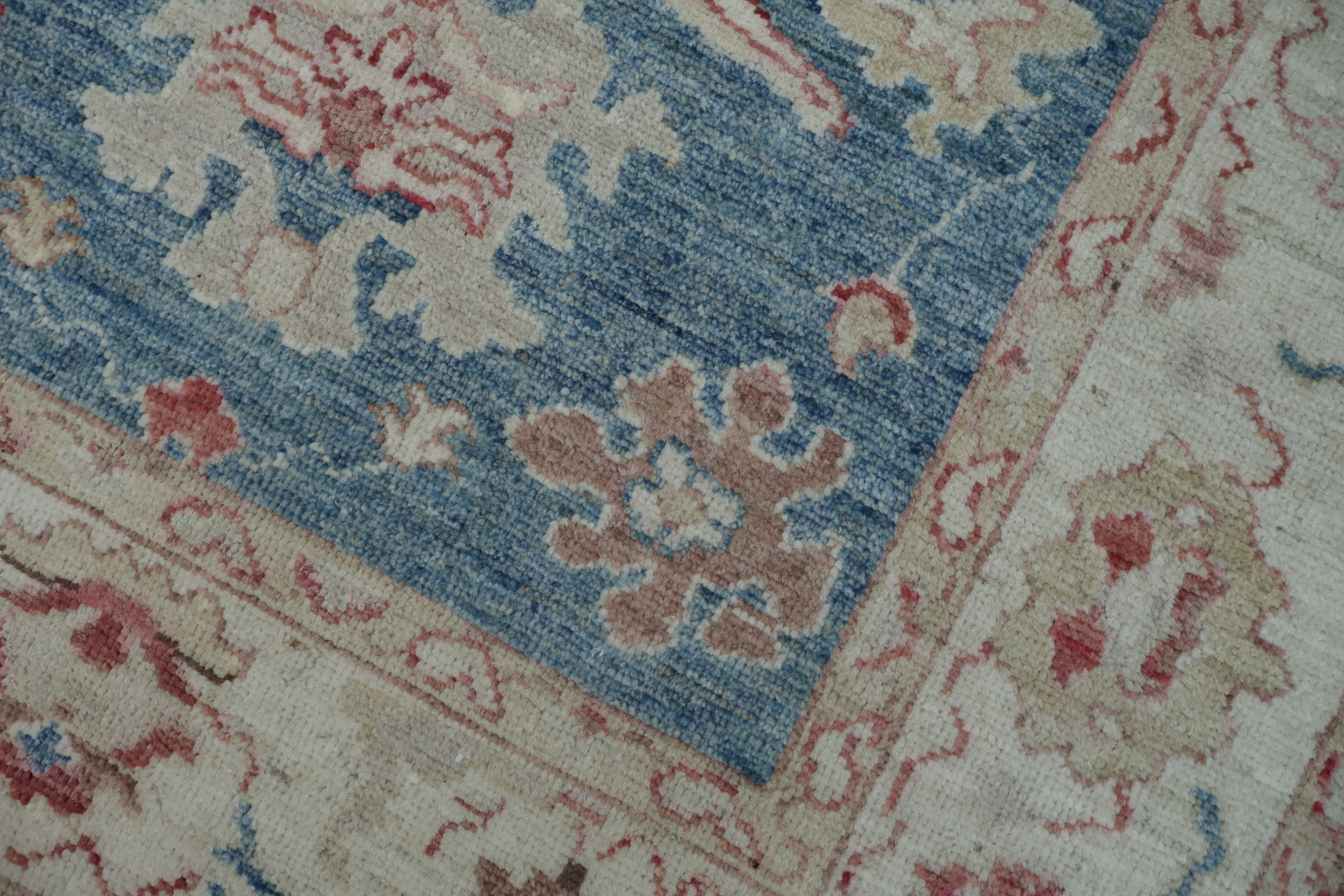 Blue Oushak Vegetable Dye Area Rug 4x6
