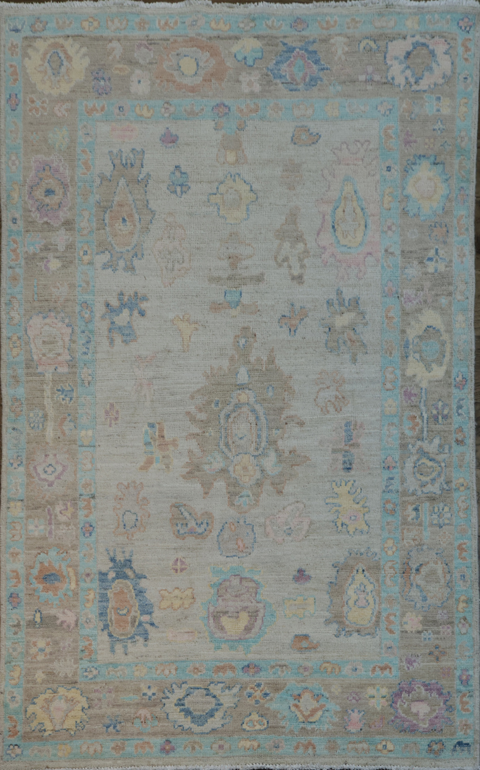 Vegetable Dye Oushak Turkish Area Rug 4x6