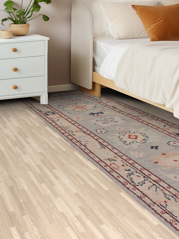 Oushak Vegetable Dye Runner Rug 3x10