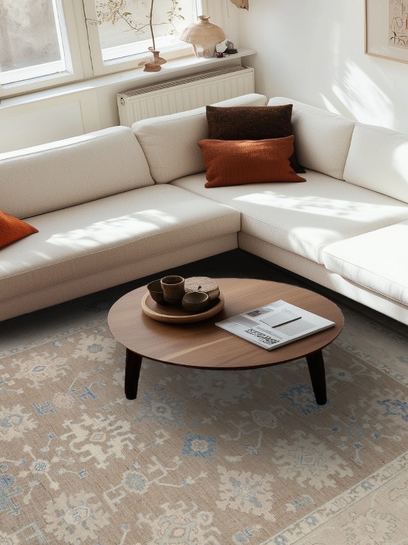 Muted Oushak Vegetable Dye Area Rug 8x10