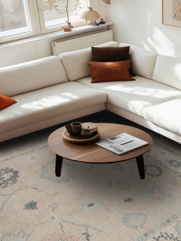 Floral Oushak Vegetable Dye Area Rug 8x10