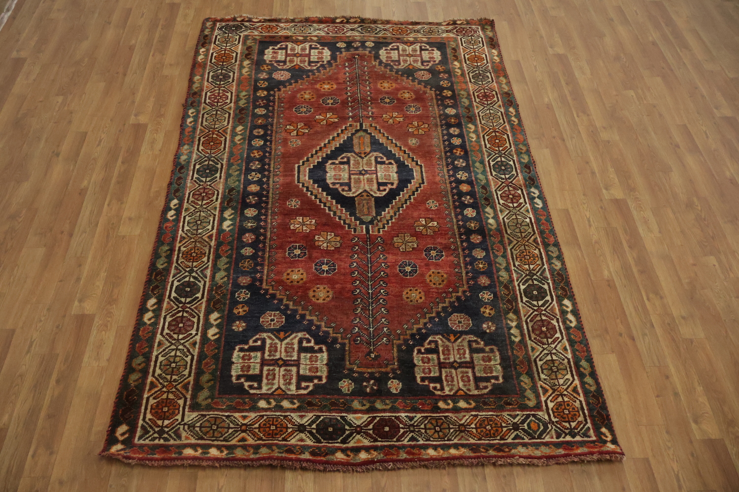 Geometric Red Shiraz Persian Area Rug 5x8